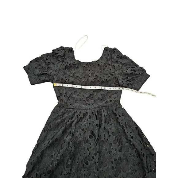 Lulu's For a Moment Black Lace Cutout Mini Skater Dress Size M - Picture 8 of 12